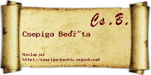 Csepiga Beáta névjegykártya